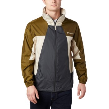 Columbia Point Park Windbreaker, Chamarras Grises Oscuro Verde Oliva Kaki Para Hombre | 469385-IKJ